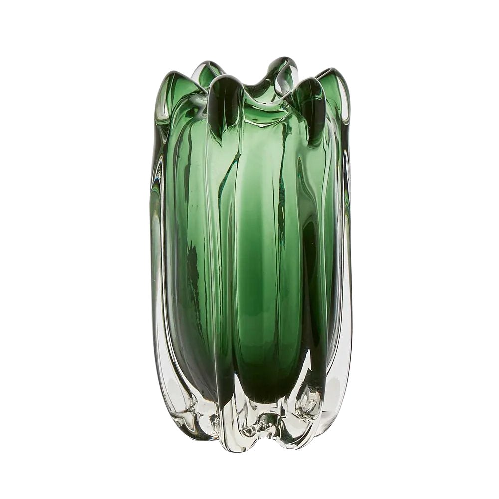 Noria Large Green Glass Vase Elegant Decor 28cm