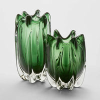 Noria Small Green Glass Vase Elegant Decor Accent - Luxury Co