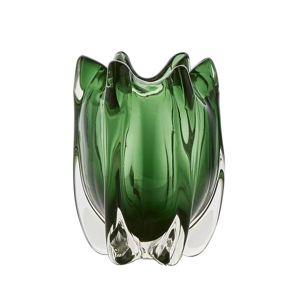 Noria Small Green Glass Vase Elegant Decor Accent