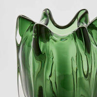 Noria Small Green Glass Vase Elegant Decor Accent - Luxury Co