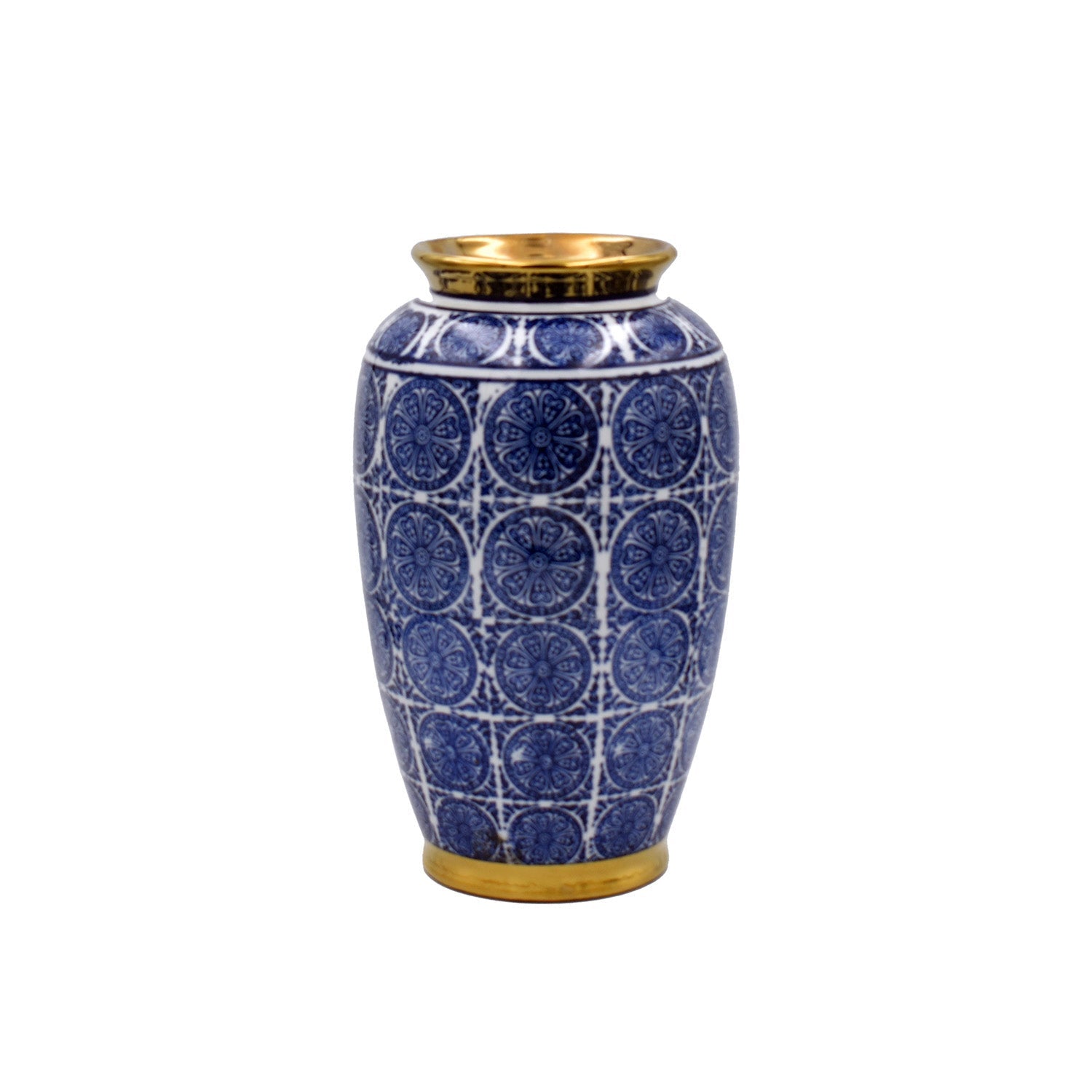 Oriental Ceramic Vase Gold/Blue 39cm