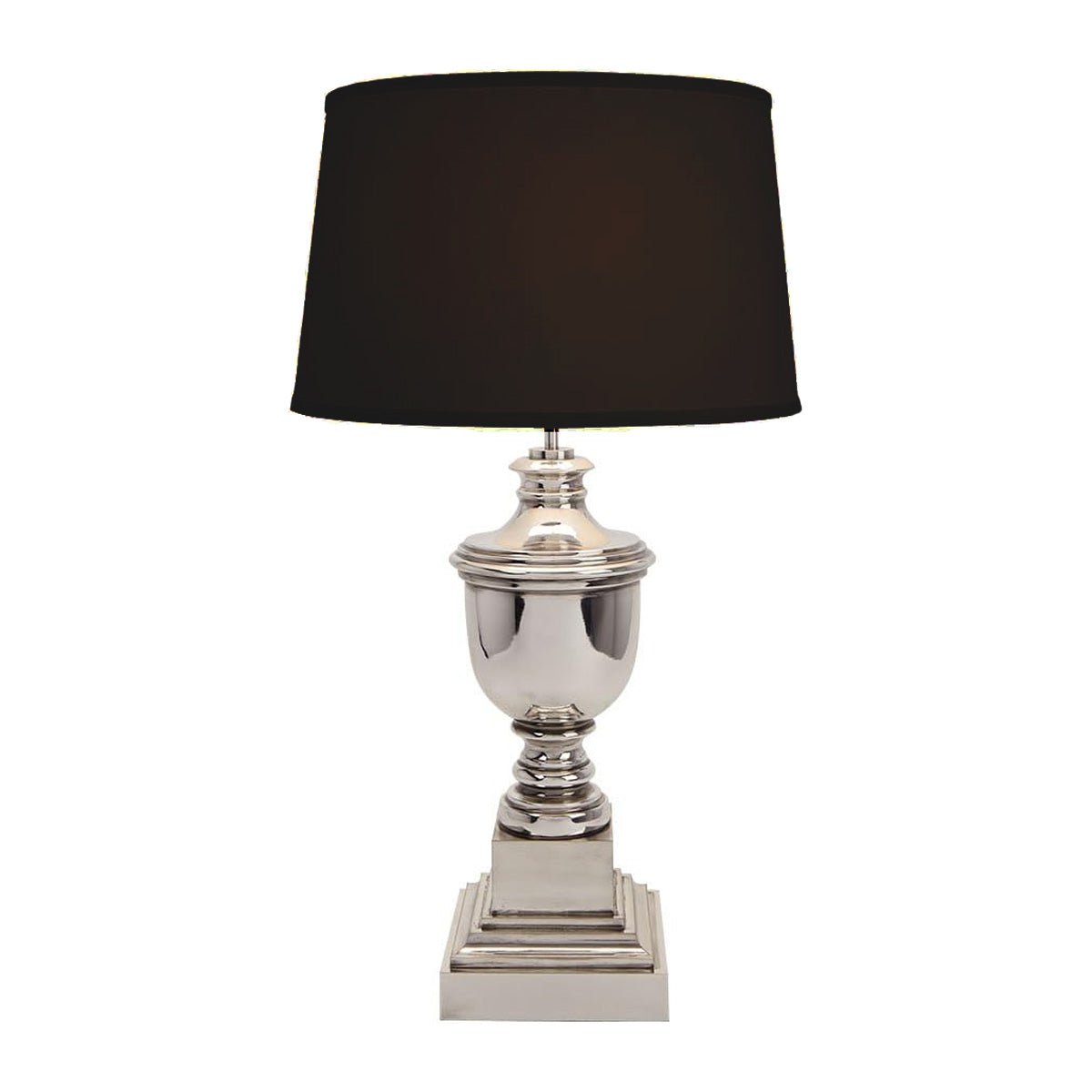 Paddington Silvered Table Lamp Black Shade