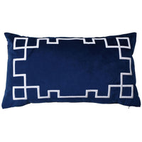 Palm Springs Rectangular Cushion Cover Navy Velvet - Luxury Co