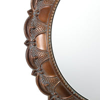 Persian Ornate Round Mirror Copper Brown 40cm - Luxury Co