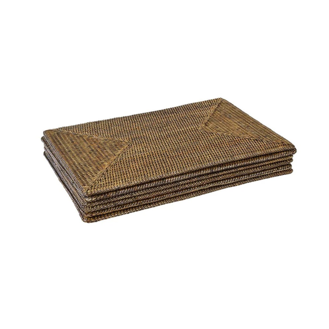 Plantation Rectangle Rattan Placemats Set