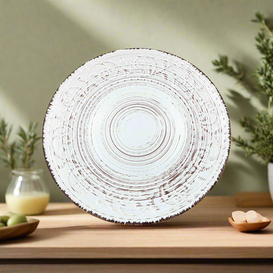 Rustic Fare Dinner Ceramic Plate Cream 