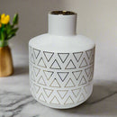 Portillo Ceramic Vase White & Gold 20cm - Luxury Co