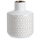 Portillo Ceramic Vase White & Gold 20cm - Luxury Co