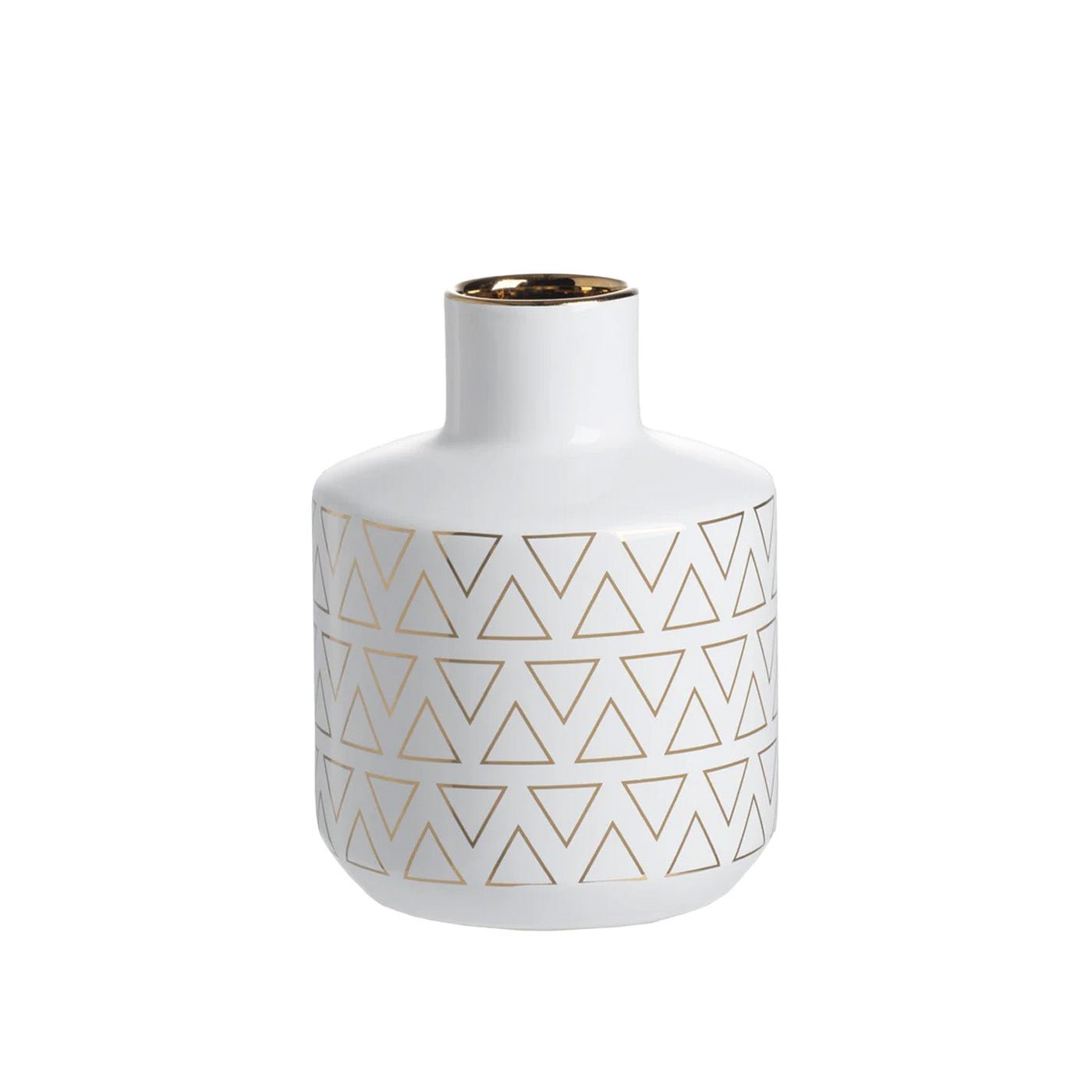 Portillo Ceramic Vase White & Gold 20cm