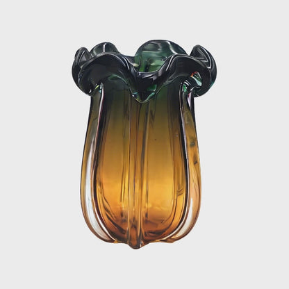 Vintage Hand Blown Glass Vase - Murano Style