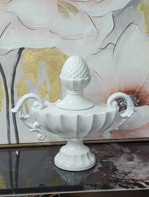 Classic White Artichoke Urn Centrepiece