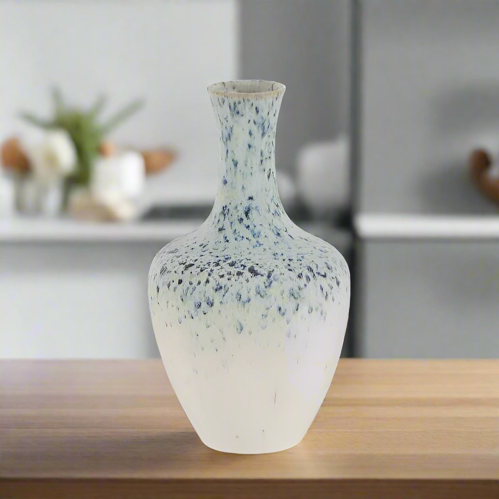 Rain Belly Ceramic Vase Large Blue/White 30cm - Luxury Co