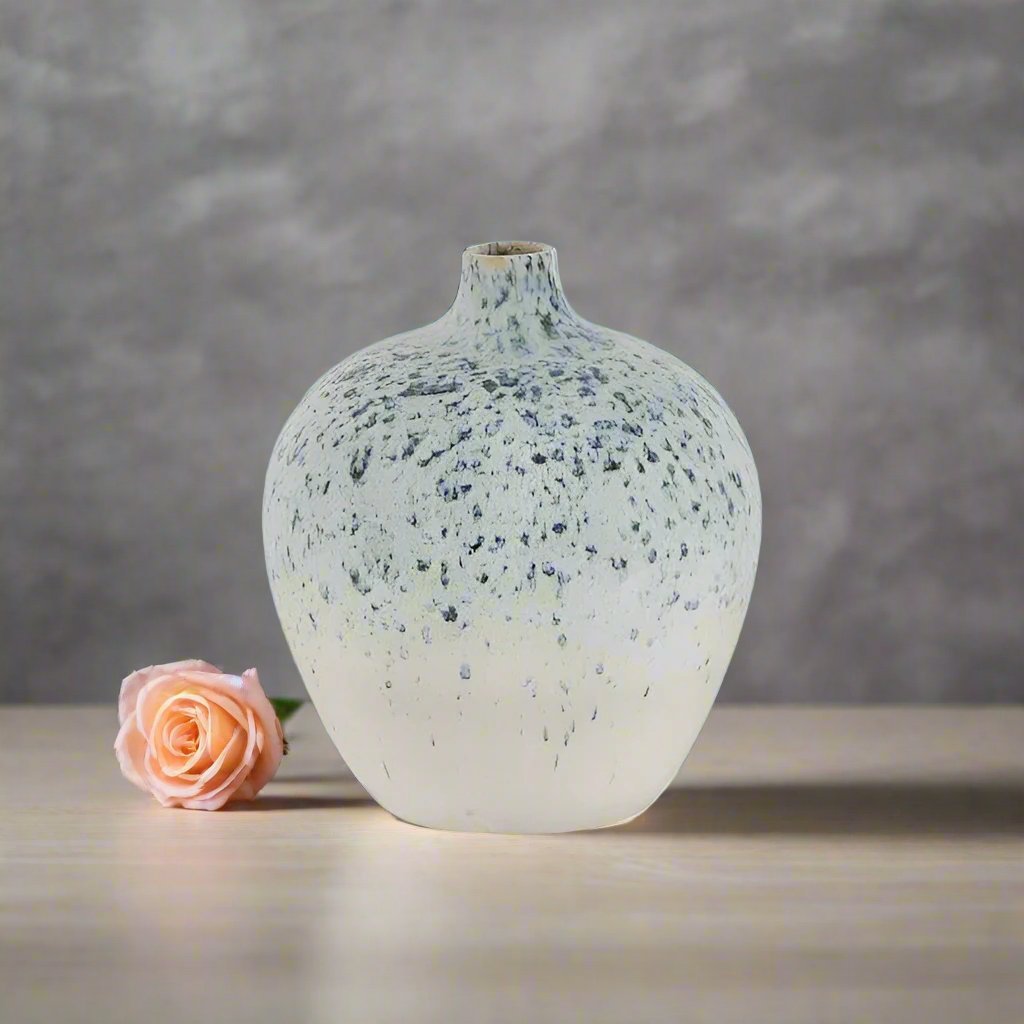 Rain Belly Ceramic Vase Small Blue/White 24cm