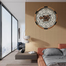 Round Bloomfield Wooden Moving Gear Wall Clock - Natural/Black - Luxury Co