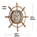 Round Nautical Gear Movement Wall Clock 65cm - Luxury Co