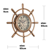 Round Nautical Gear Movement Wall Clock 65cm - Luxury Co