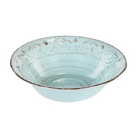 Round Rustic Charm Serving Bowl Aqua - Luxury Co