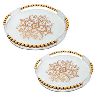 Round Serving Tray With Handles Set - Pack of 2Luxury Co