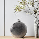 Round Silver Ceramic Lidded Urn 30cm - Luxury Co