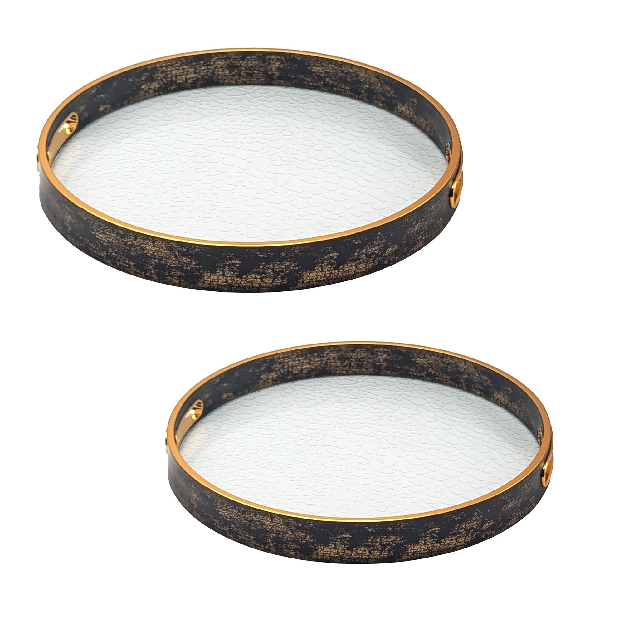 Rustic Champagne Round Serving Trays