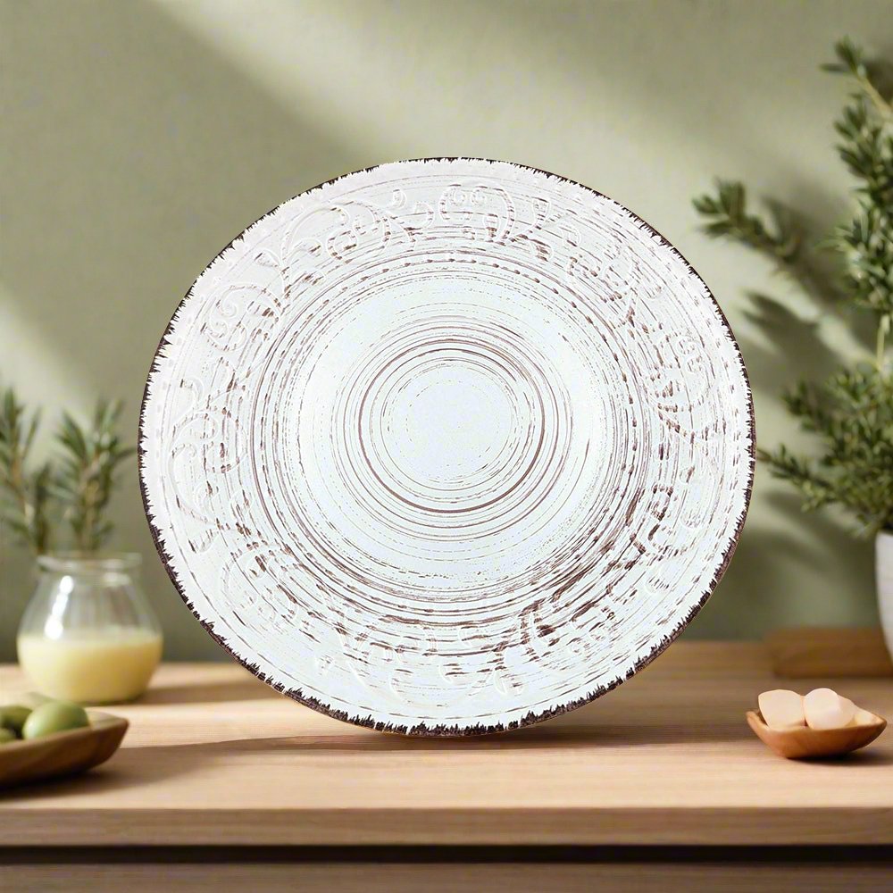 Rustic Fare Dinner Ceramic Plate Cream