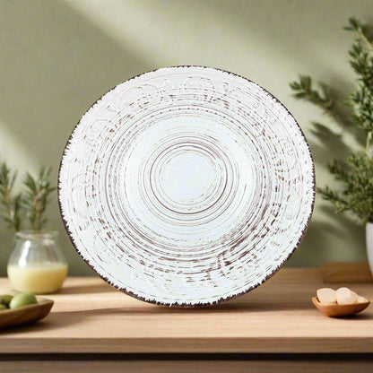 Rustic Fare Dinner Ceramic Plate Cream - Luxury Co