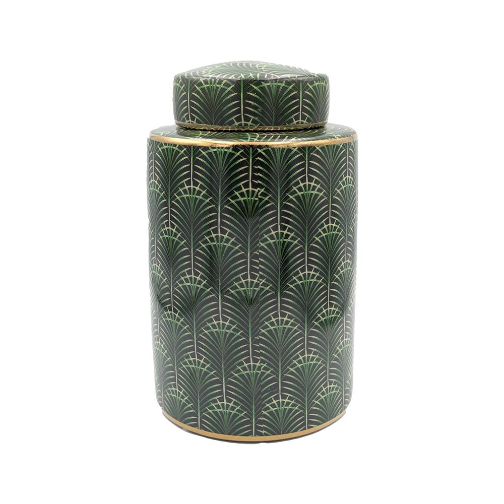 Selangor Palm Ginger Jar 26cm Green/Gold