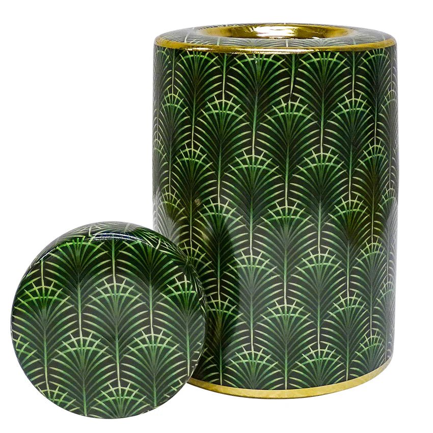 Selangor Palm Ginger Jar 26cm Green/Gold - Luxury Co