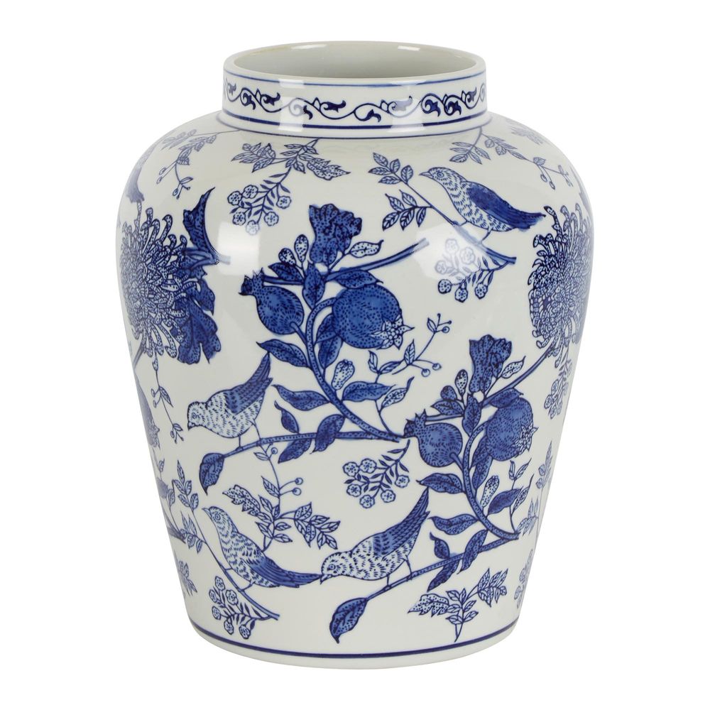 Sienne Ceramic Ginger Jar - Blue/White 35cmH - Luxury Co