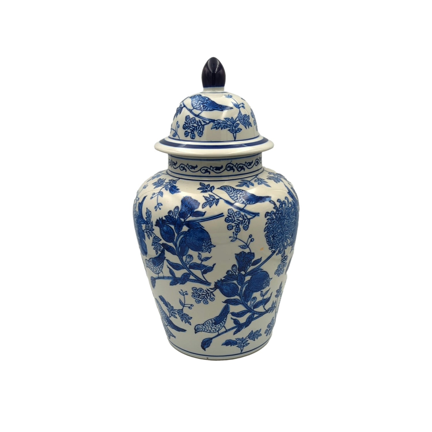 Sienne Ceramic Ginger Jar - Blue/White 35cmH