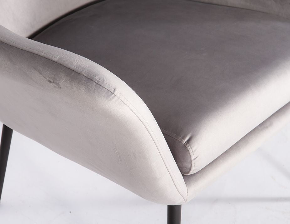 Soho Lounge Chair Modern Light Grey Velvet