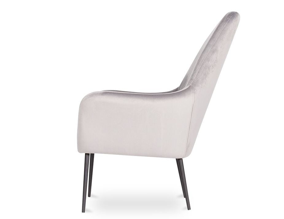 Soho Lounge Chair Modern Light Grey VelvetLuxury Co