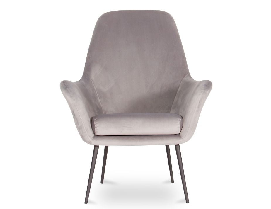 Soho Lounge Chair Modern Light Grey VelvetLuxury Co