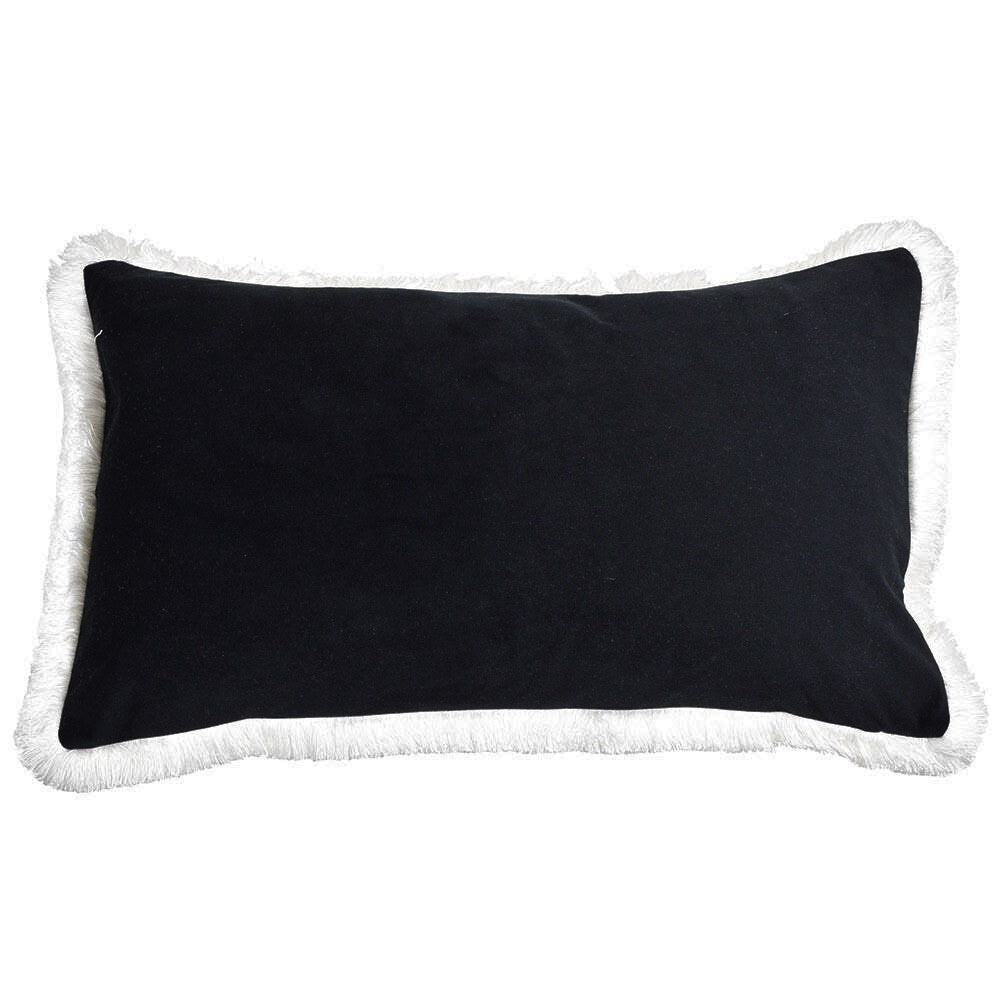 St. Kilda Black Velvet Rectangular Pillow Cover 35x60 cm - Luxury Co