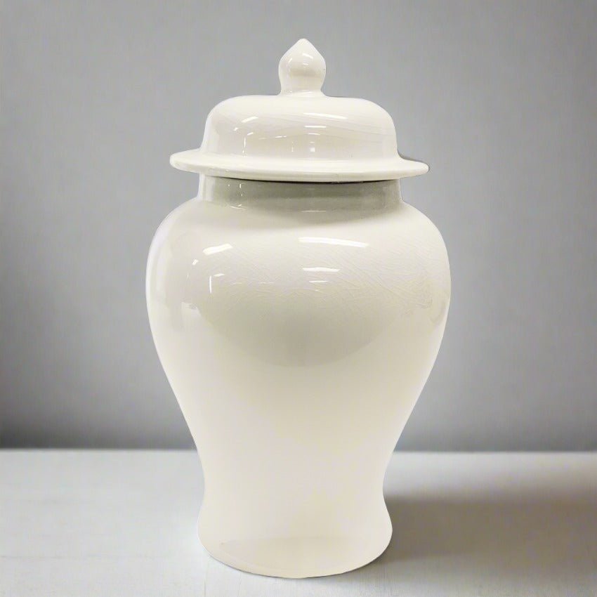 Stirling Egg Ceramic ginger Jar white 36cm - Luxury Co