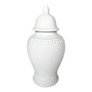 Temple Zen Style Ceramic Ginger Jar - White 46cm High - Luxury Co