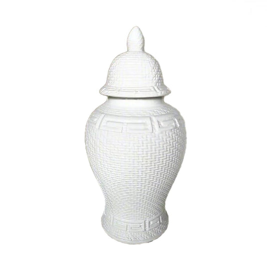 Temple Zen Style Ceramic Jar - White, 46cm HighLuxury Co