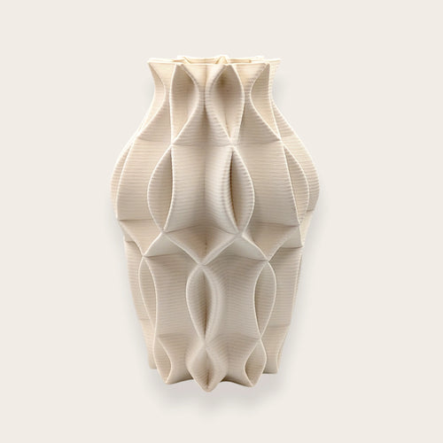 Matte White Geometric Origami Ceramic Vase - 32cm