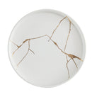 Wabi - Sabi Large Ceramic Round Plate White/Gold - Luxury Co