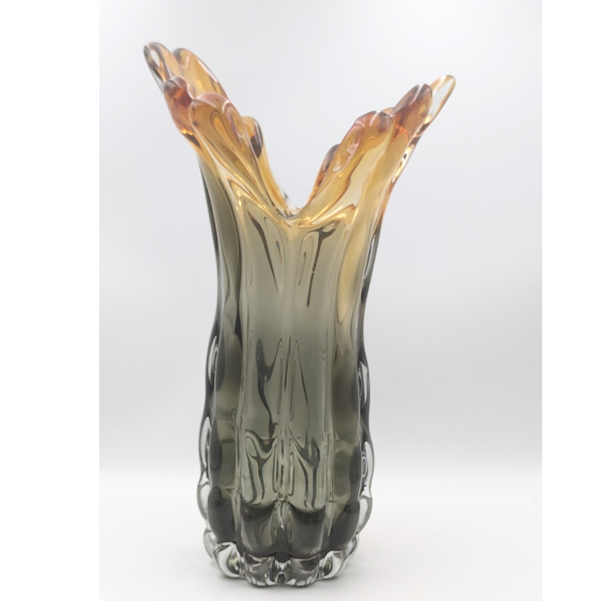 Wavy Blown Glass Tall Vase - Murano StyleLuxury Co