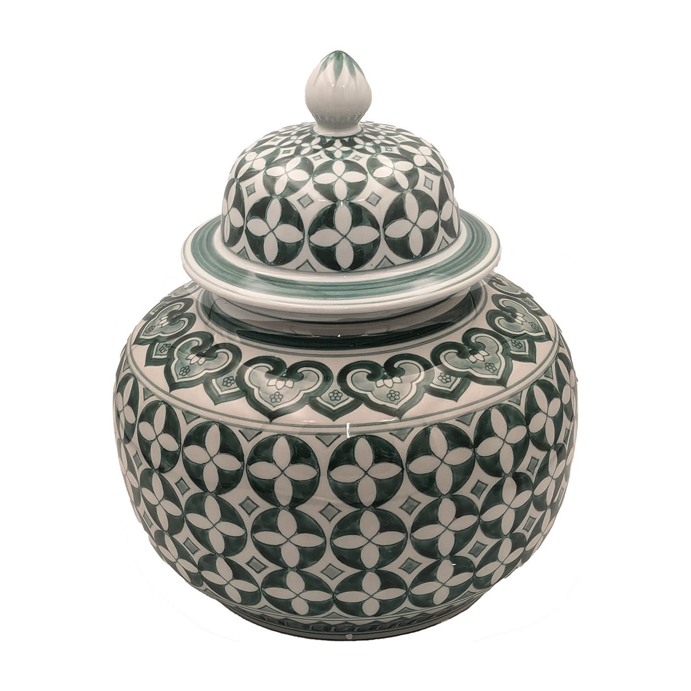 Zara Hunter Decorative Ginger Jar Green/White - Luxury Co