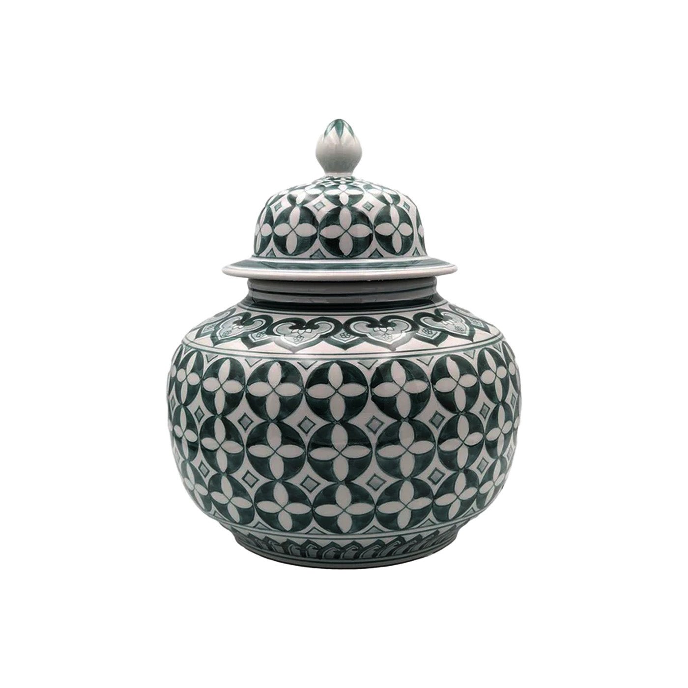 Green & White Zara Hunter Ginger Jar