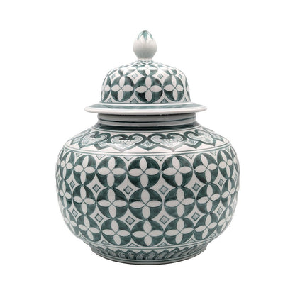 Zara Hunter Decorative Ginger Jar Green/White - Luxury Co