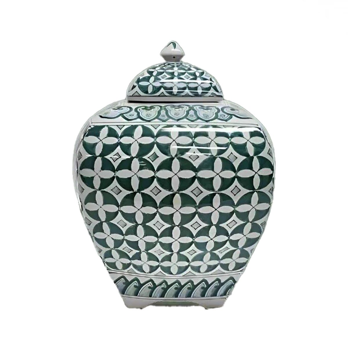 Green & White Zara Hunter Temple Jar