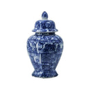 Zaro Ceramic Ginger Jar Blue/White with Lid 43cm - Luxury Co