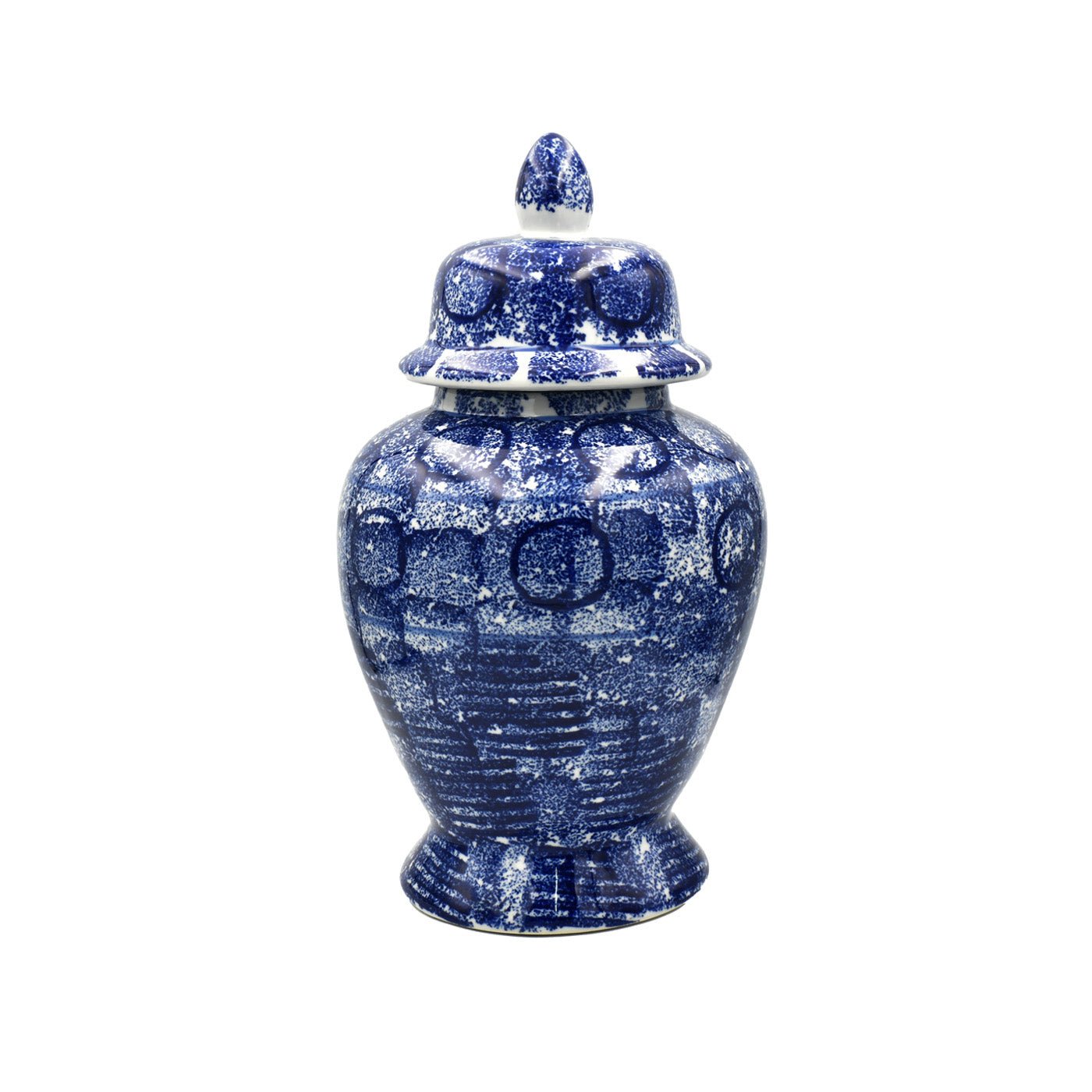 Zaro Ginger Jar Blue/White with Lid - 38cmLuxury Co