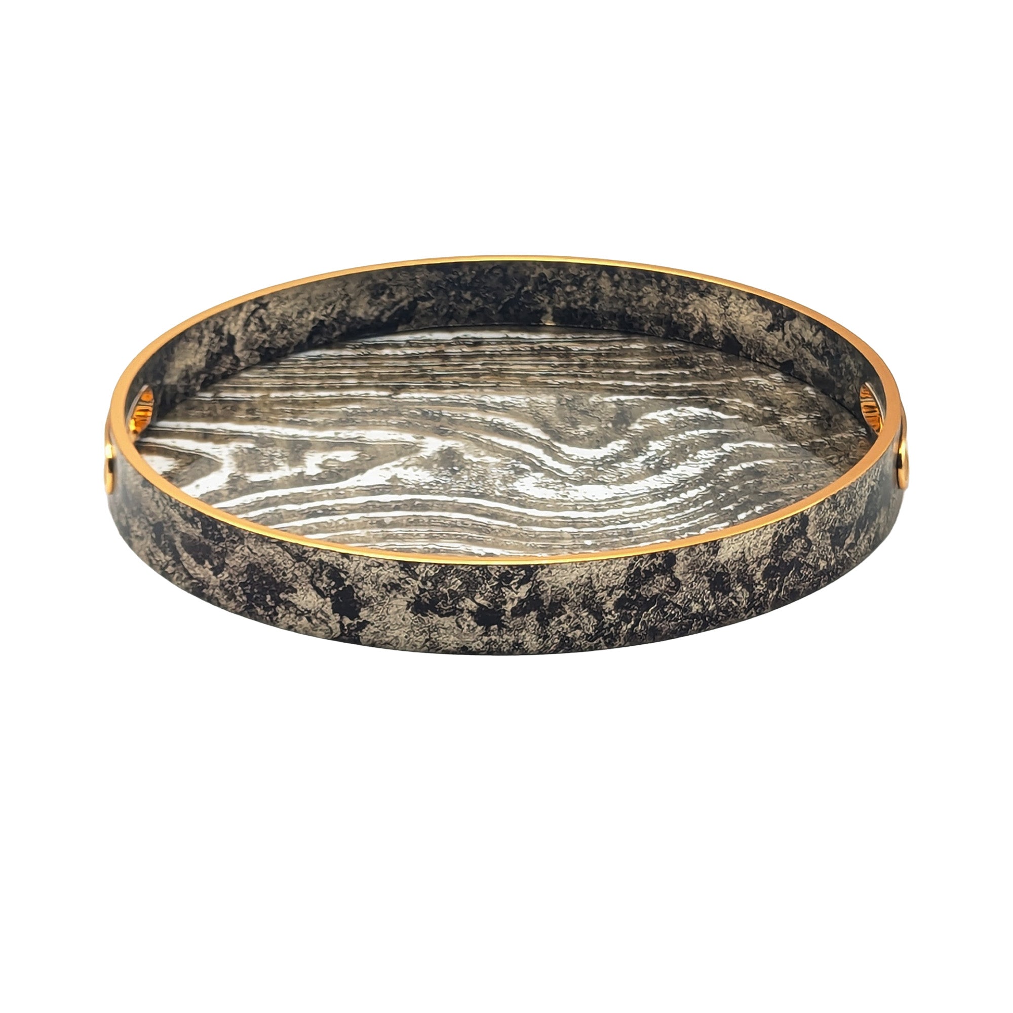 Zebra Round Serving Tray With Handles SetLuxury Co