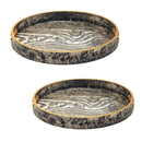 Zebra Round Serving Tray With Handles SetLuxury Co